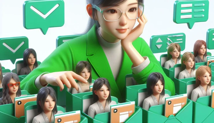 Group of girls looking out for the mail wearing The green suit