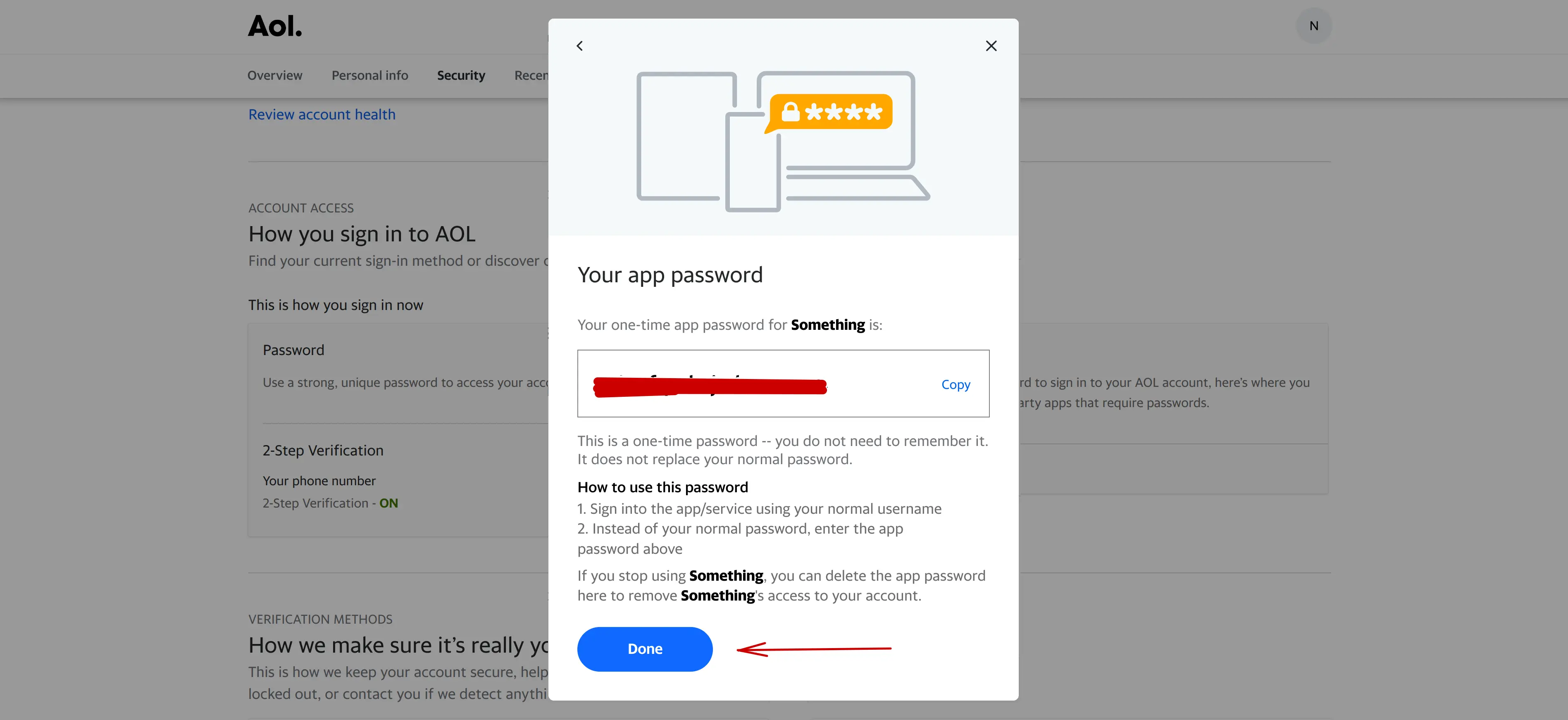 aol-after-genrate-app-password