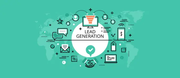 Lead generation poster with some tool and emil elements